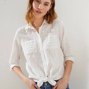 Loft Cotton Button-down with Pinstripe top